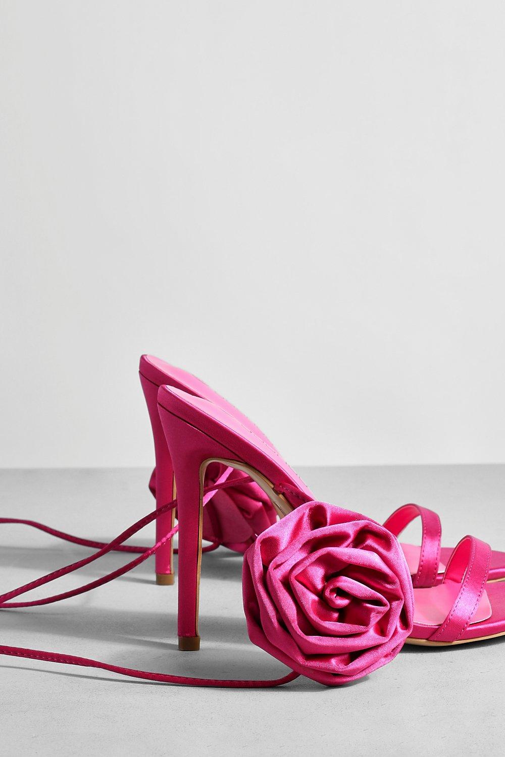 Hot pink 2025 satin pumps